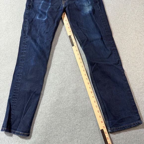 Levis Jeans Mens 32x32 Blue Solid Straight American Workwear Slim Dark Wash - Picture 6 of 11